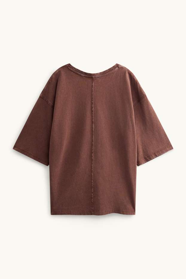 Damen - T-Shirt - Oversized - braun