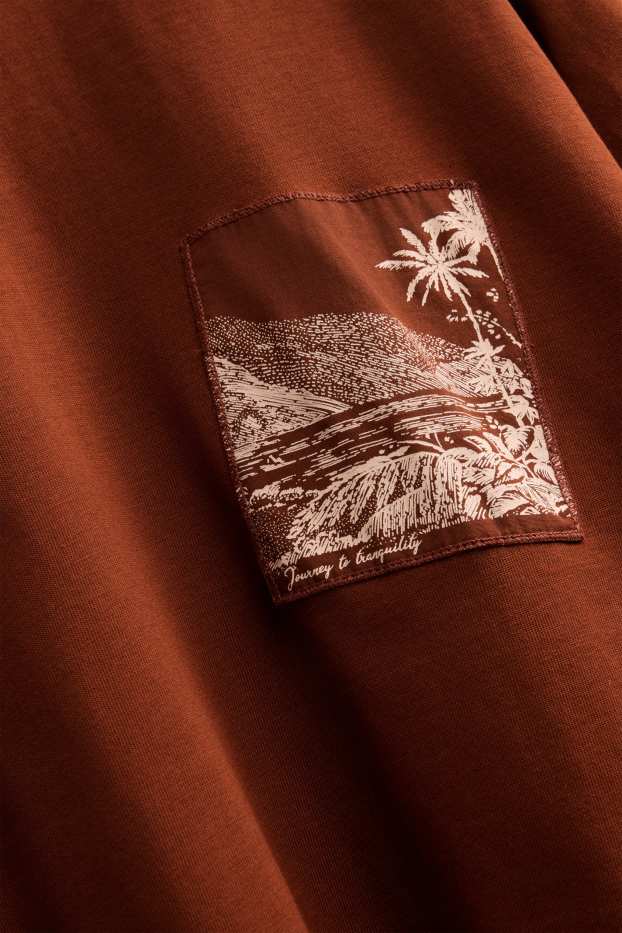 Men - T-shirt - relaxed fit - brown