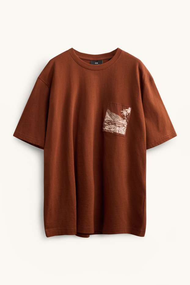 Men - T-shirt - relaxed fit - brown