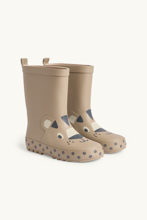 Kinder Buben - Bär - Gummistiefel - braun