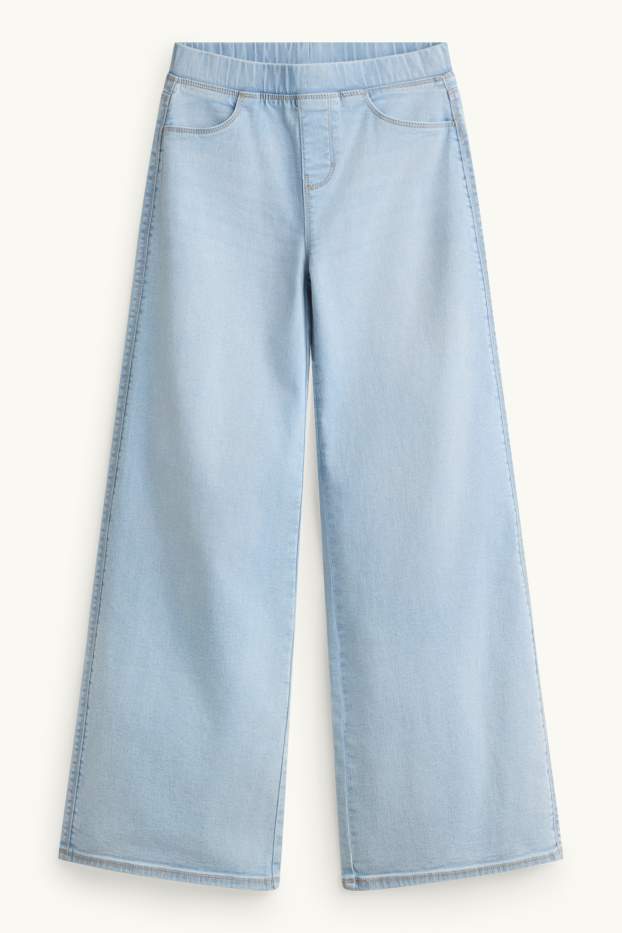 Děti - dívky - Wide leg jeggings - džíny - světle modré
