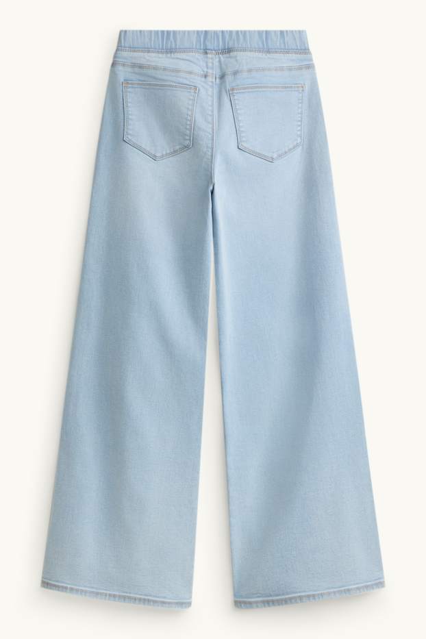 Děti - dívky - Wide leg jeggings - džíny - světle modré