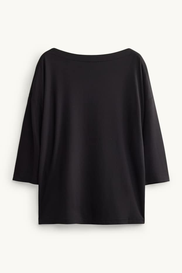 Femei - Tricou cu mânecă lungă - regular fit - negru