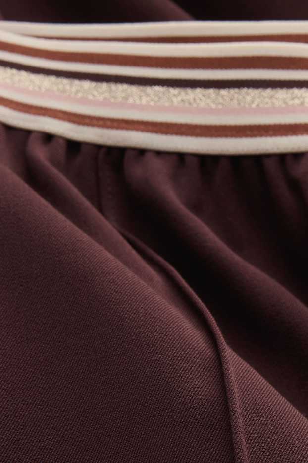 Kinder Mädchen - Stoffhose - Glanz-Effekt - dunkelbraun