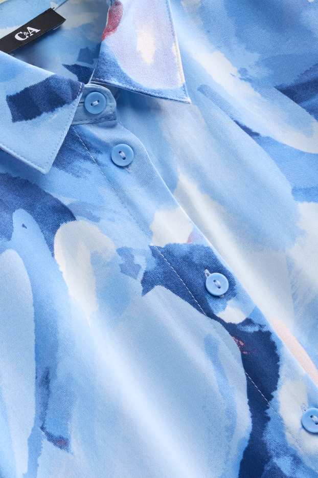 Women - Shirt blouse - patterned - blue