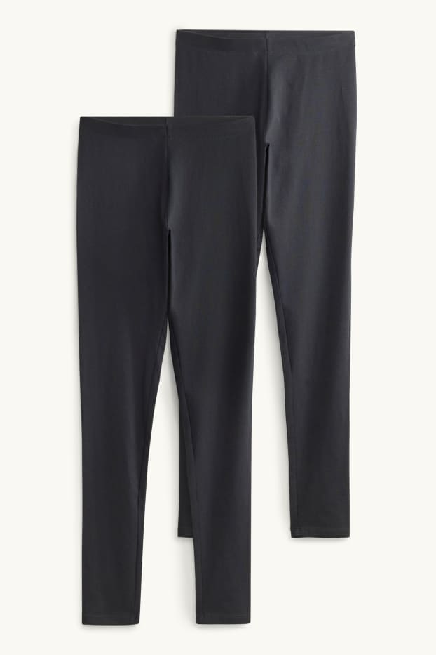 Enfants filles - Lot de 2 - leggings - noir