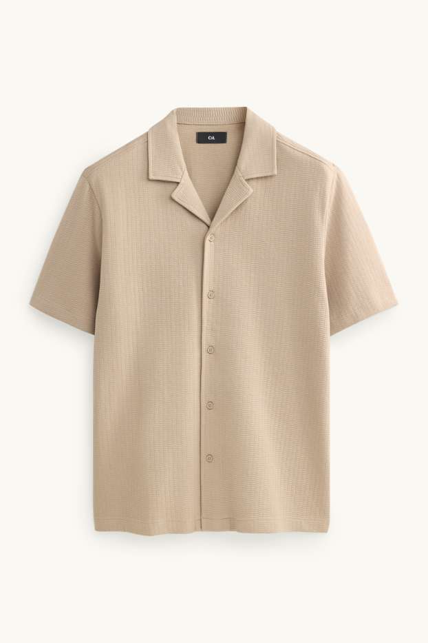 Herren - Hemd - Regular Fit - Reverskragen - beige