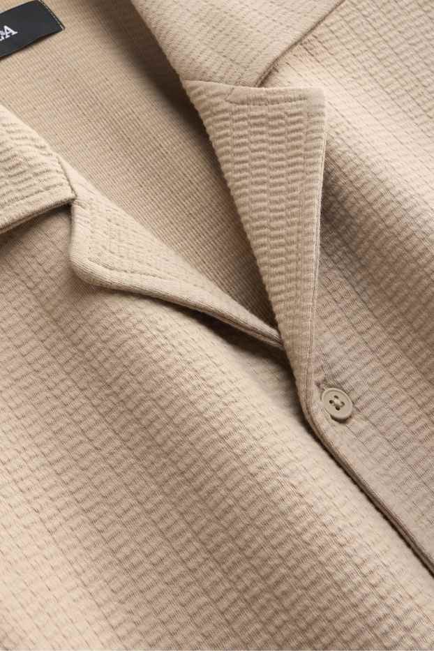 Herren - Hemd - Regular Fit - Reverskragen - beige