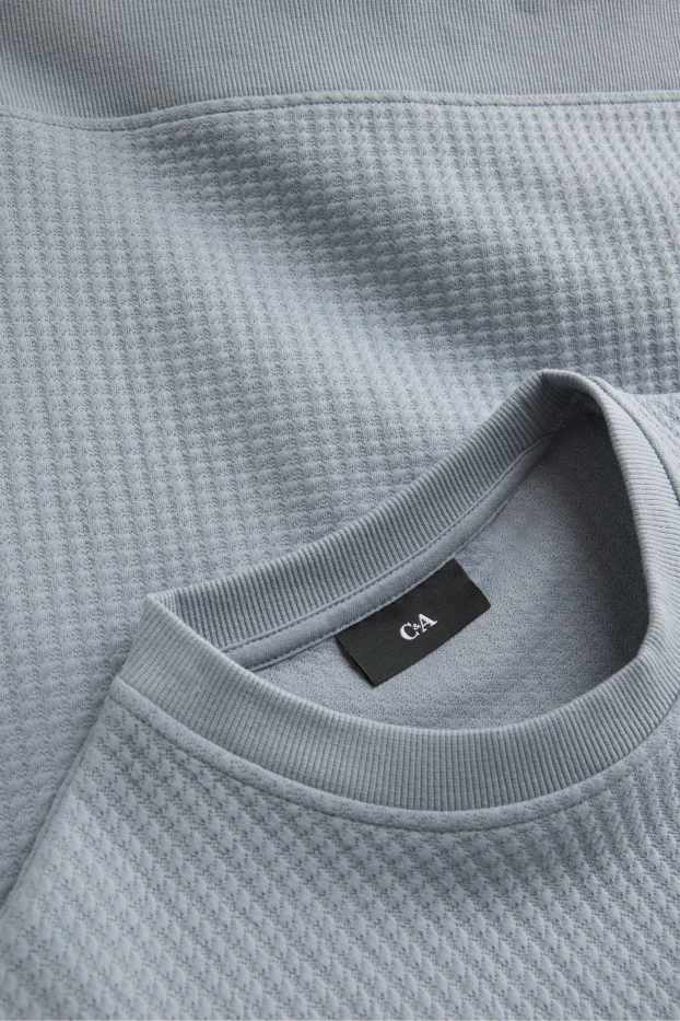 Herren - Sweatshirt - strukturiert - hellblau