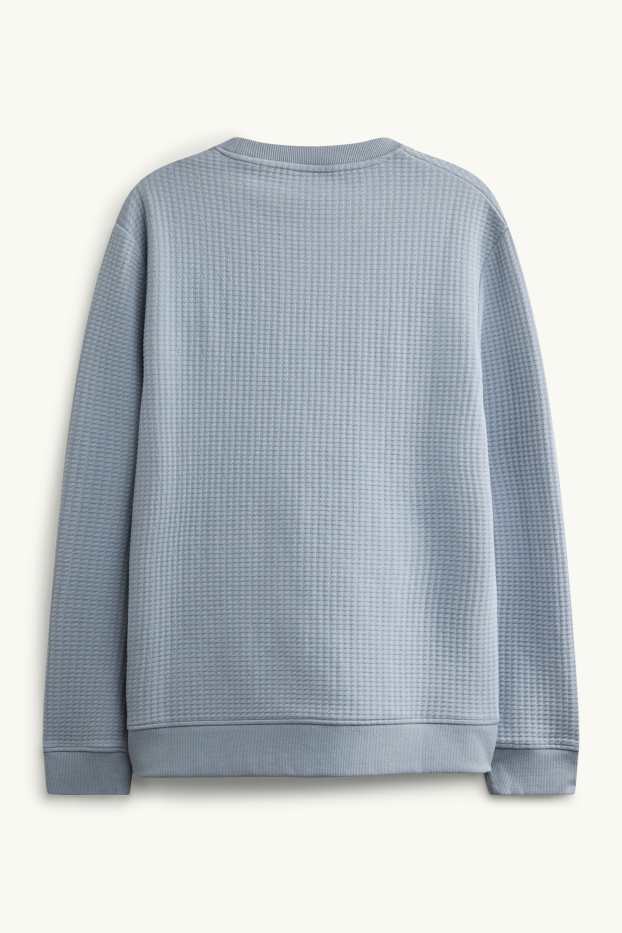 Herren - Sweatshirt - strukturiert - hellblau