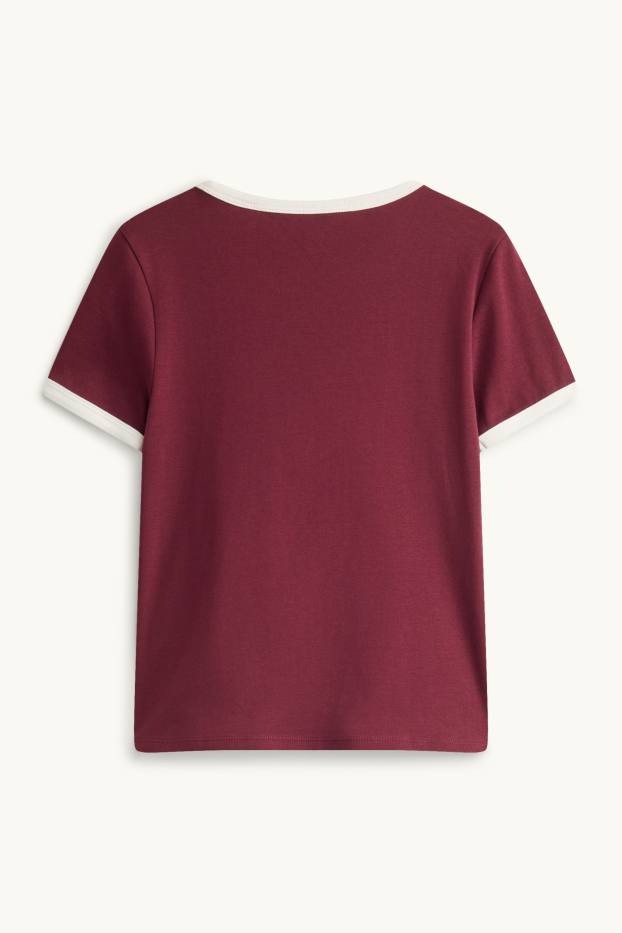 Kinderen: meisjes - T-shirt - donkerrood