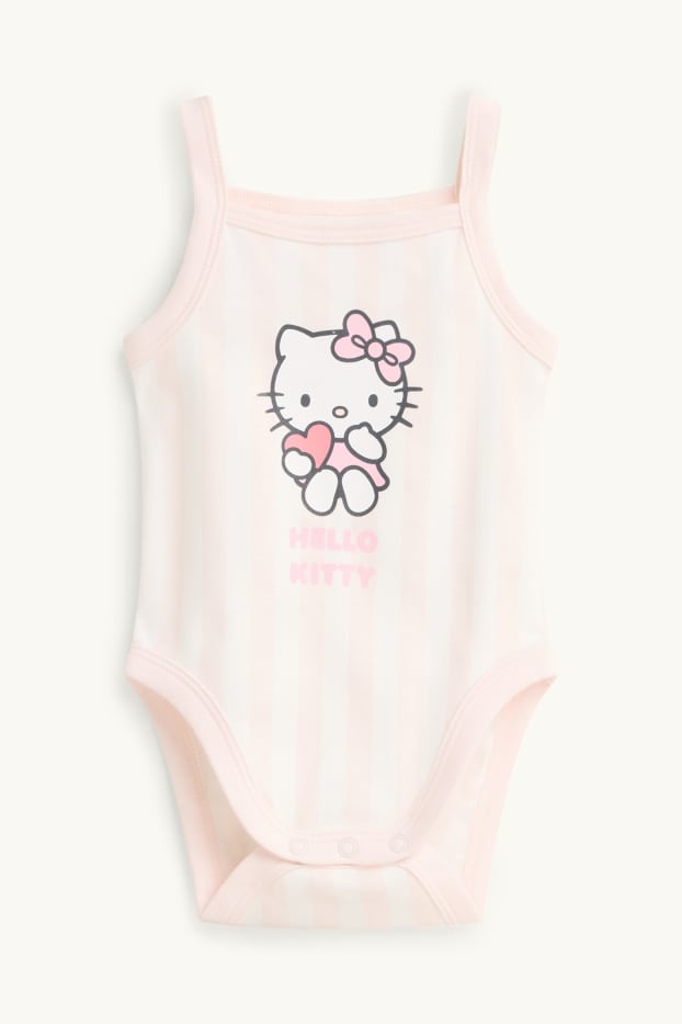 Baby Mädchen - Hello Kitty - Baby-Body - gestreift - weiss / rosa