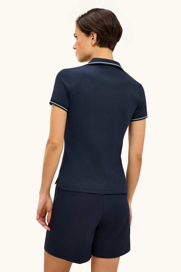 Femmes - Polo - regular fit - bleu foncé