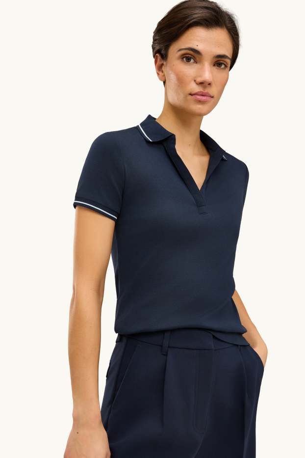 Femmes - Polo - regular fit - bleu foncé