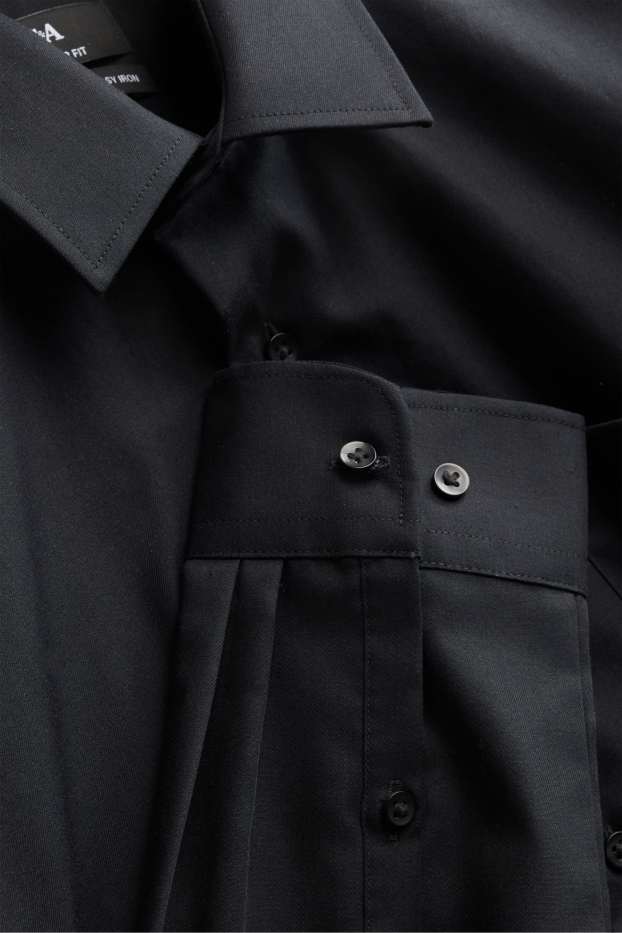 Herren - Businesshemd - Regular Fit - Kent - bügelleicht - schwarz