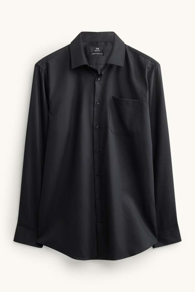 Herren - Businesshemd - Regular Fit - Kent - bügelleicht - schwarz