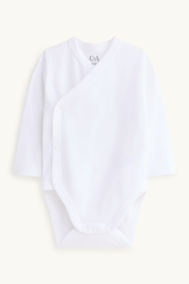 Unisexe - Lot de 2 - bodies croisés bébé - blanc