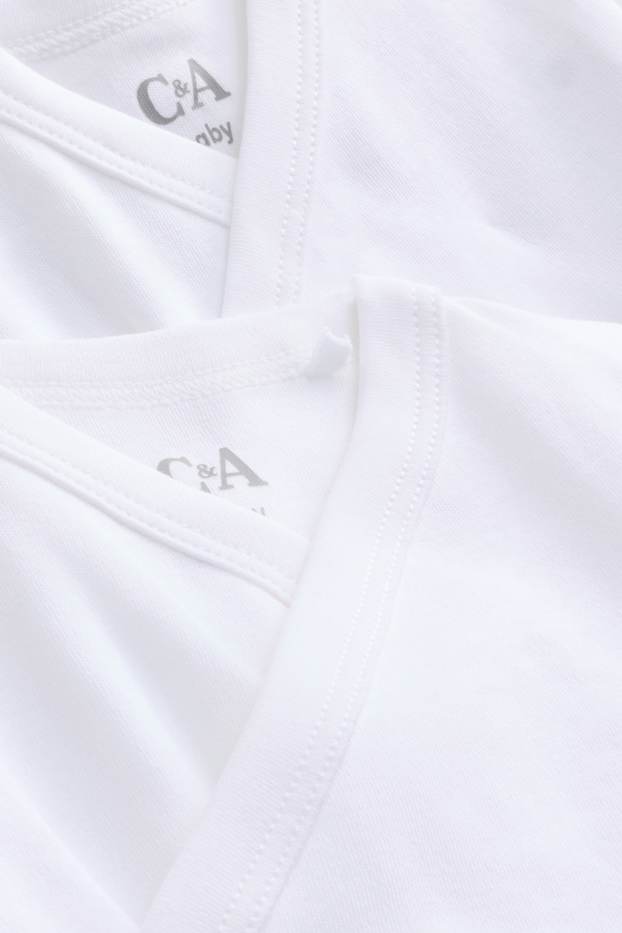 Unisexe - Lot de 2 - bodies croisés bébé - blanc