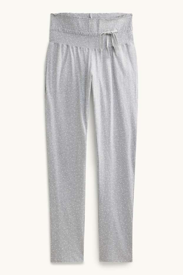 Dona - Pantalons de pijama de maternitat - de piquets - frunzits - gris clar