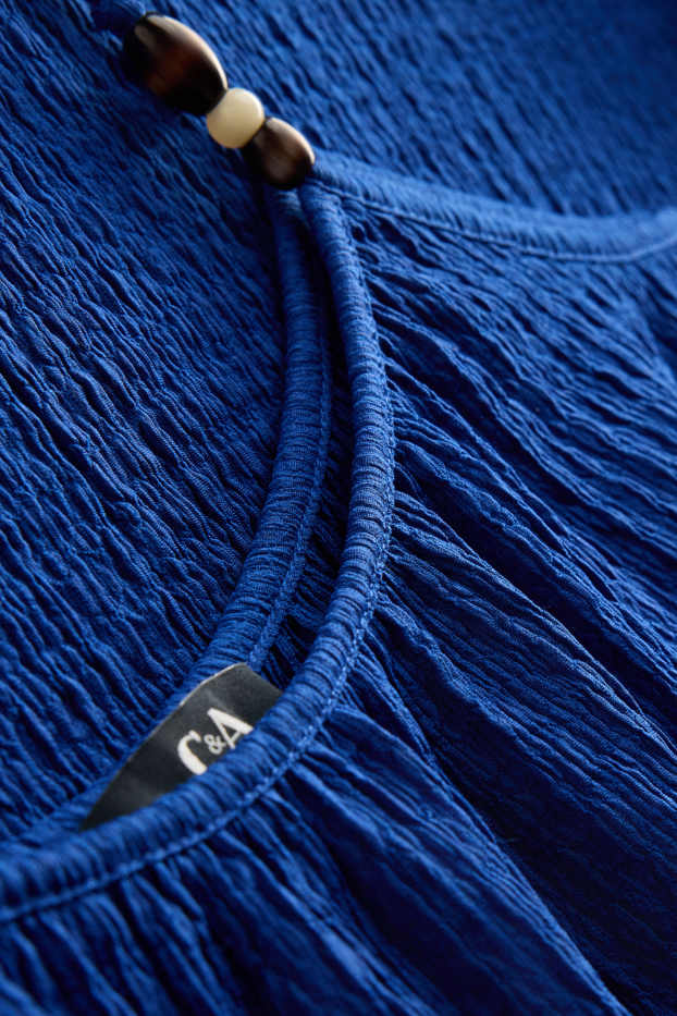 Damen - A-Linien Kleid - strukturiert - blau