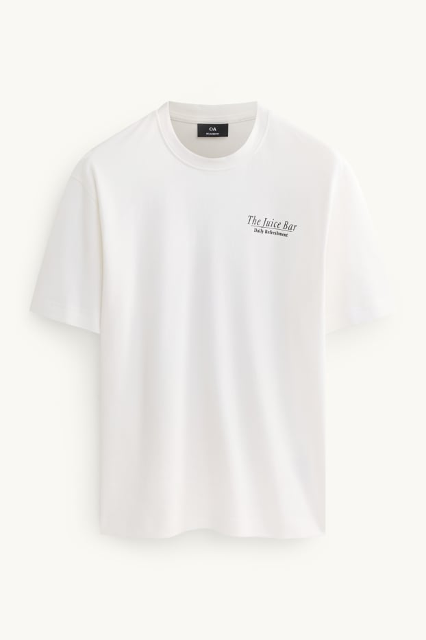 Heren - T-shirt - relaxed fit - wit
