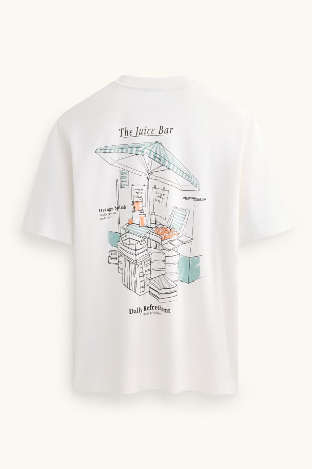 Heren - T-shirt - relaxed fit - wit
