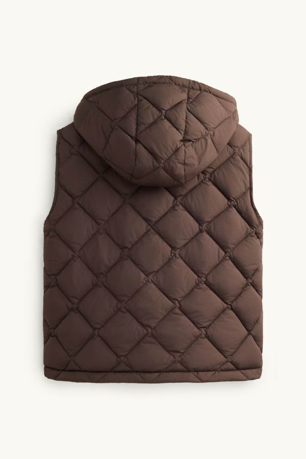Dames - Bodywarmer met capuchon - waterafstotend - donkerrood