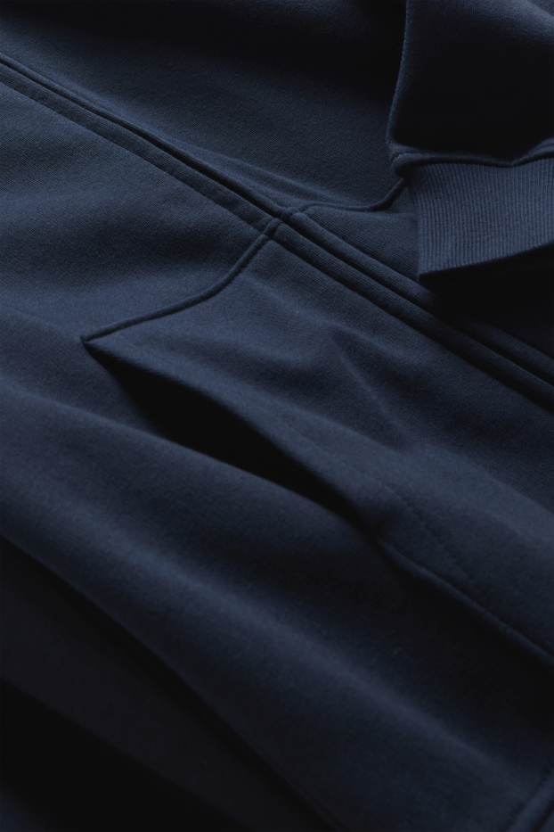 Heren - Sweatvest met capuchon - donkerblauw