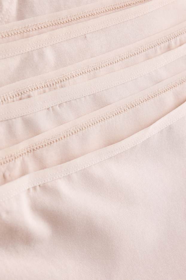 Kobiety - Wielopak, 3 pary - majtki biodrówki - jasnoróżowy