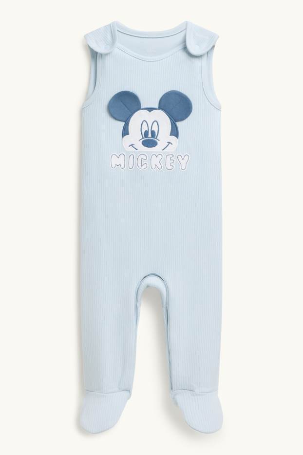 Miminka - chlapci - Mickey Mouse - souprava dětského overalu - 2dílná - bílá / světle modrá