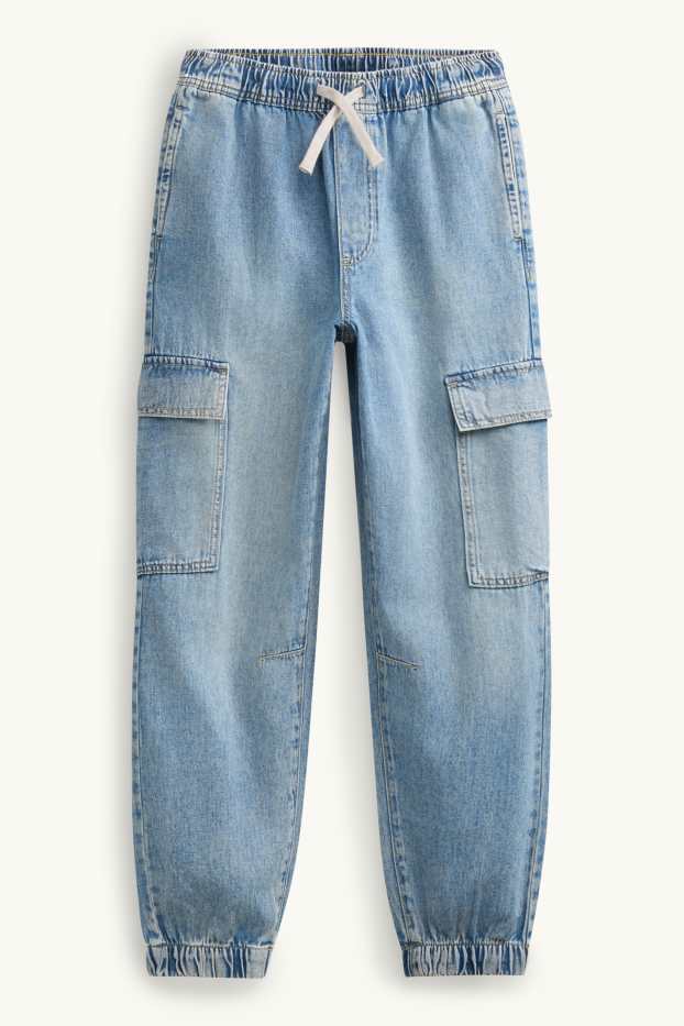 Kinder Buben - Cargo Jeans - blau