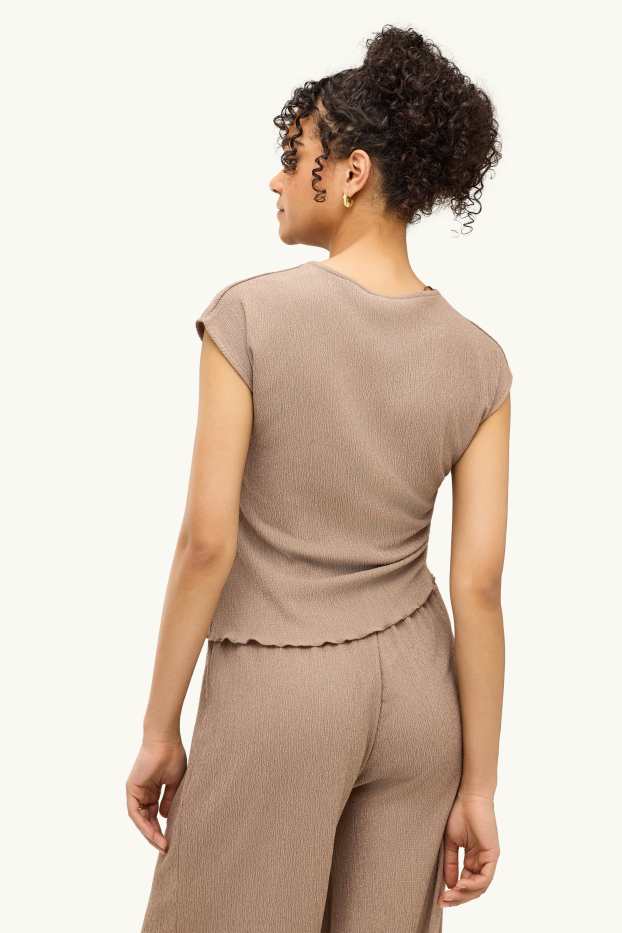 Damen - T-Shirt  - Regular Fit - hellbraun