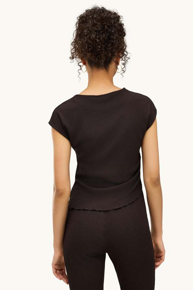 Damen - T-Shirt  - Regular Fit - dunkelbraun