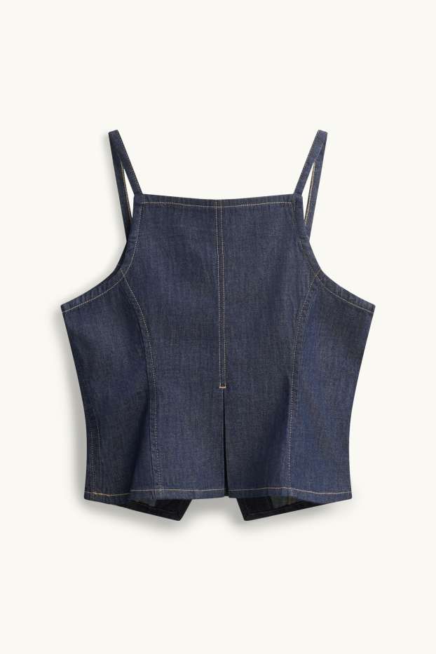 Damen - Jeans-Blusentop - jeansblau