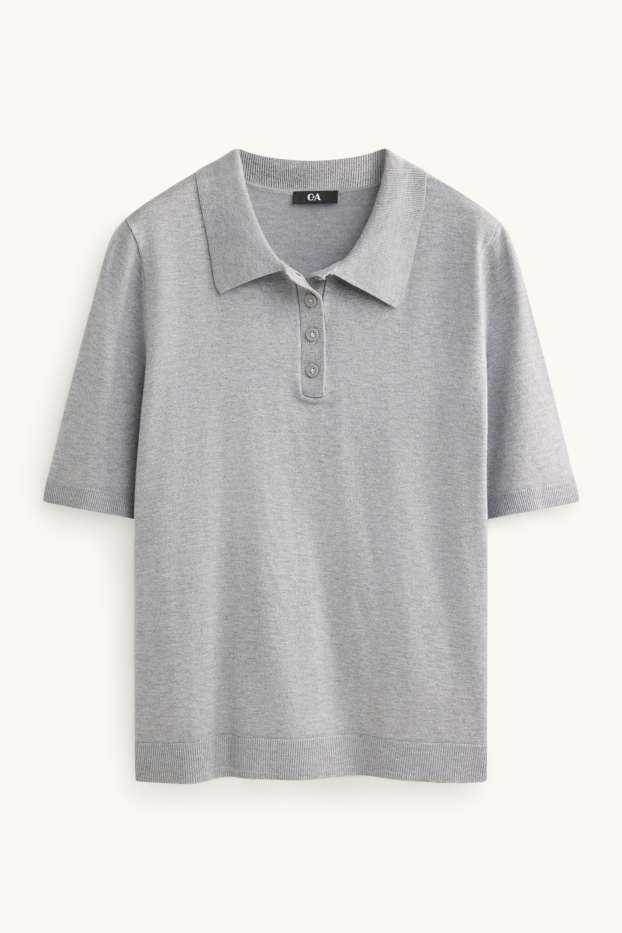 Dona - Polo de punt - regular fit - gris