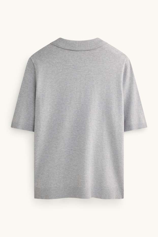 Dona - Polo de punt - regular fit - gris
