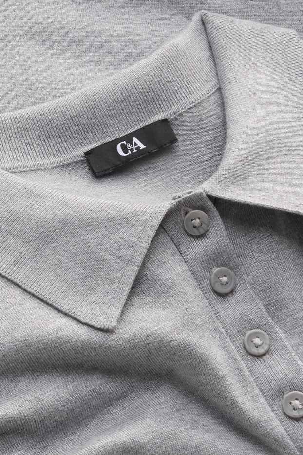 Dona - Polo de punt - regular fit - gris