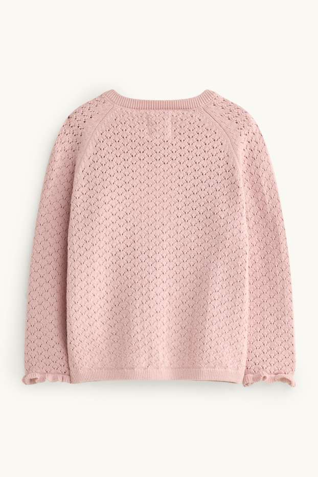 Neonate - Cardigan per neonati - tessuto tramato - rosa