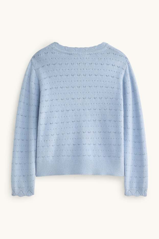 Kinder Mädchen - Strickjacke - hellblau