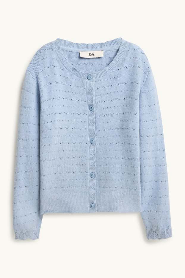 Kinder Mädchen - Strickjacke - hellblau