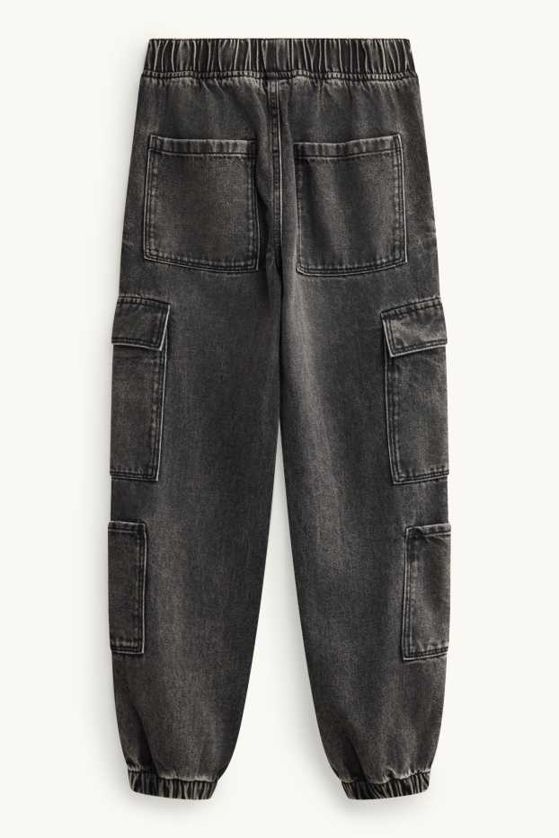 Copii - Băieți - Cargo jeans - gri închis