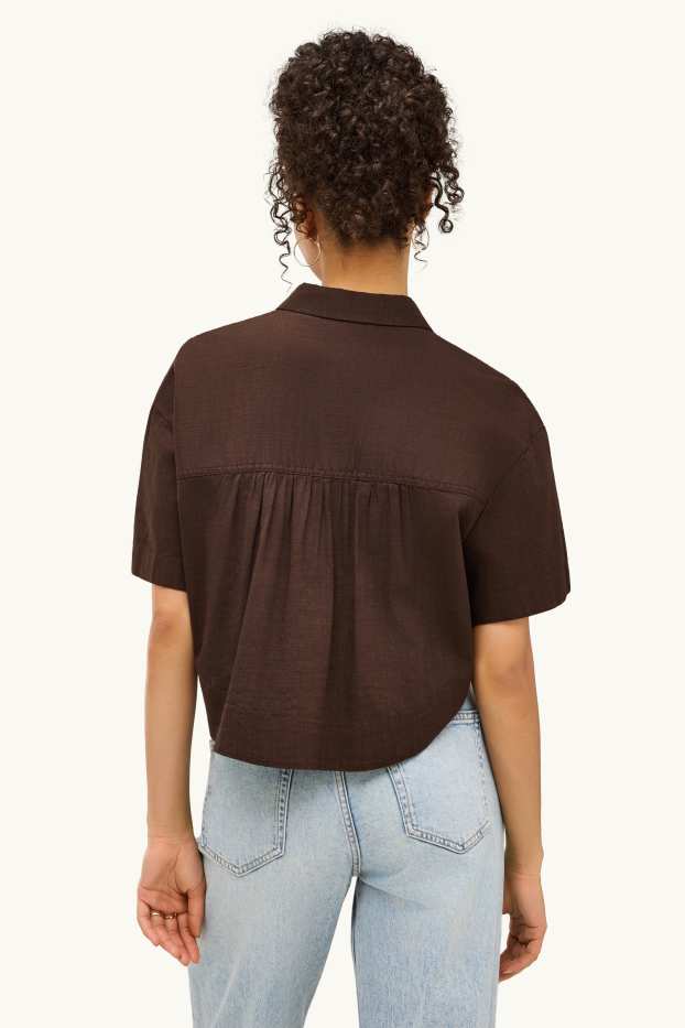 Damen - Hemdbluse - braun