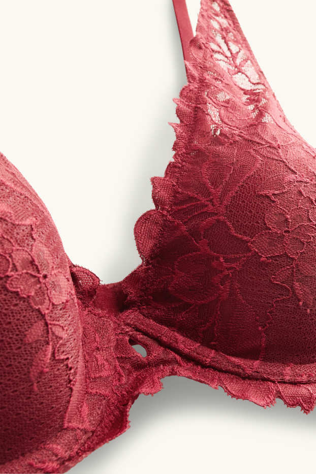 Femmes - Soutien-gorge avec armatures - PLUNGE - ampliforme - rouge