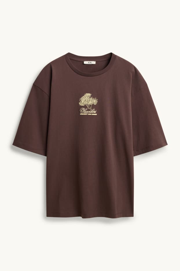 Femmes - T-shirt - Oversize - Vincent van Gogh - marron foncé