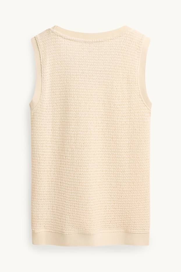 Damen - Strick-Top - cremefarben