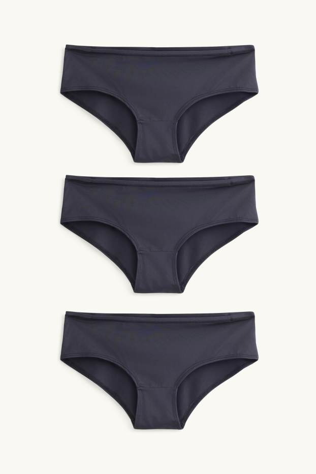 Damen - Multipack 3er - Hipster - schwarz