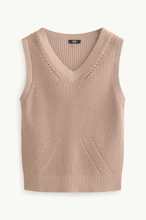 Femmes - Pull sans manches - marron clair