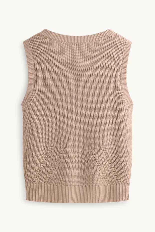 Femmes - Pull sans manches - marron clair