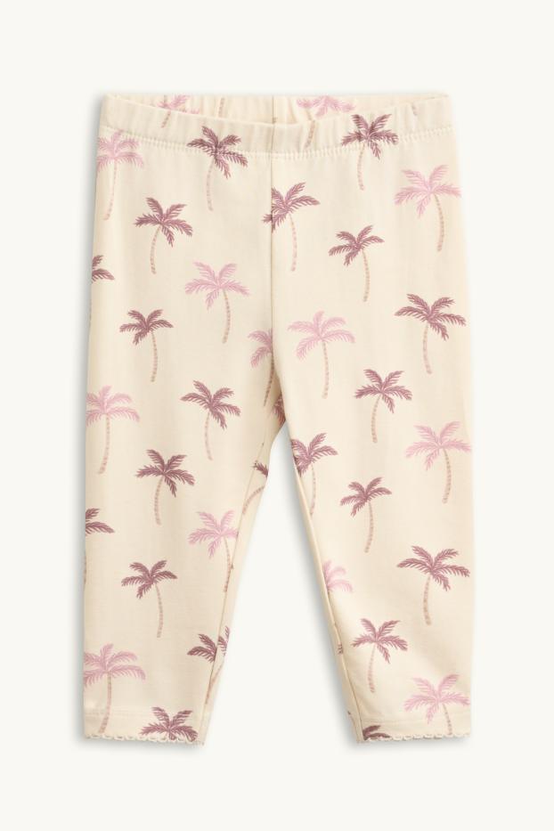 Bebés niñas - Palmeras - conjunto para bebé - 2 prendas - beis / marrón