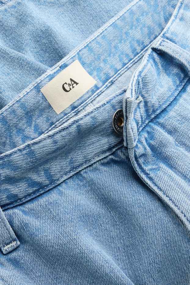 Men - Denim Bermuda shorts - mid-rise waist - blue denim